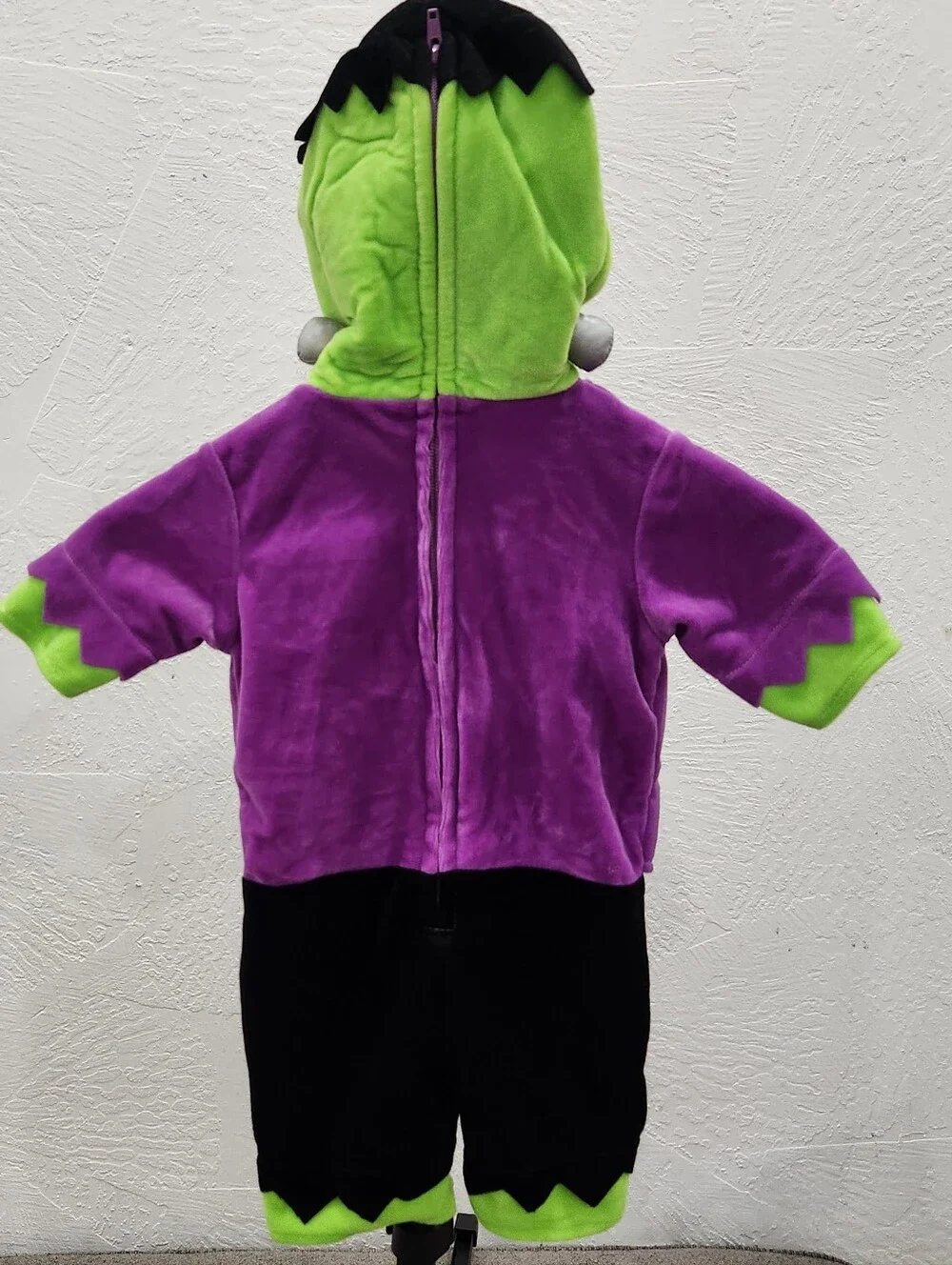 MiniWear LITTLE MONSTER Frankenstein Velour Halloween Costume size 0-3 Mo Infant